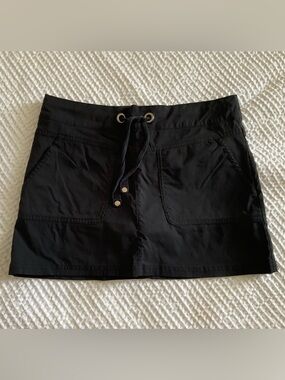 Prana Black Drawstring Pocket Mini Skort size S